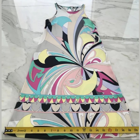 EMILIO PUCCI PINK MULTI PRINT SLEEVELESS DRESS MODEL 81RH61 SIZE IT 44 / US 10 - Picture 9 of 14